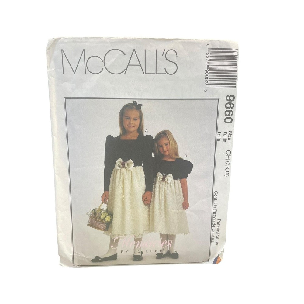 McCall's 9660 Girls' Dress CH (7,8,10) Special Occasion Party Dress